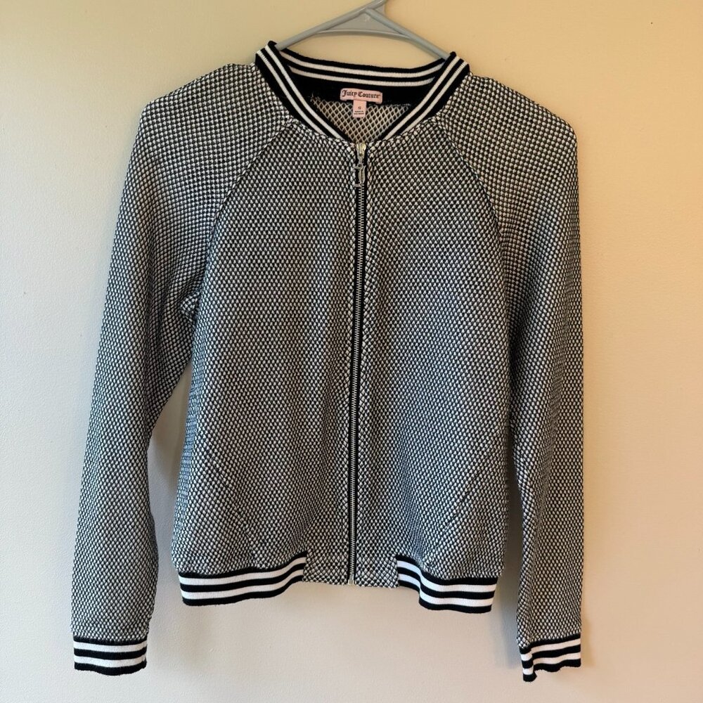 Juicy Couture Bomber Jacket With Zipper Black And White Size S